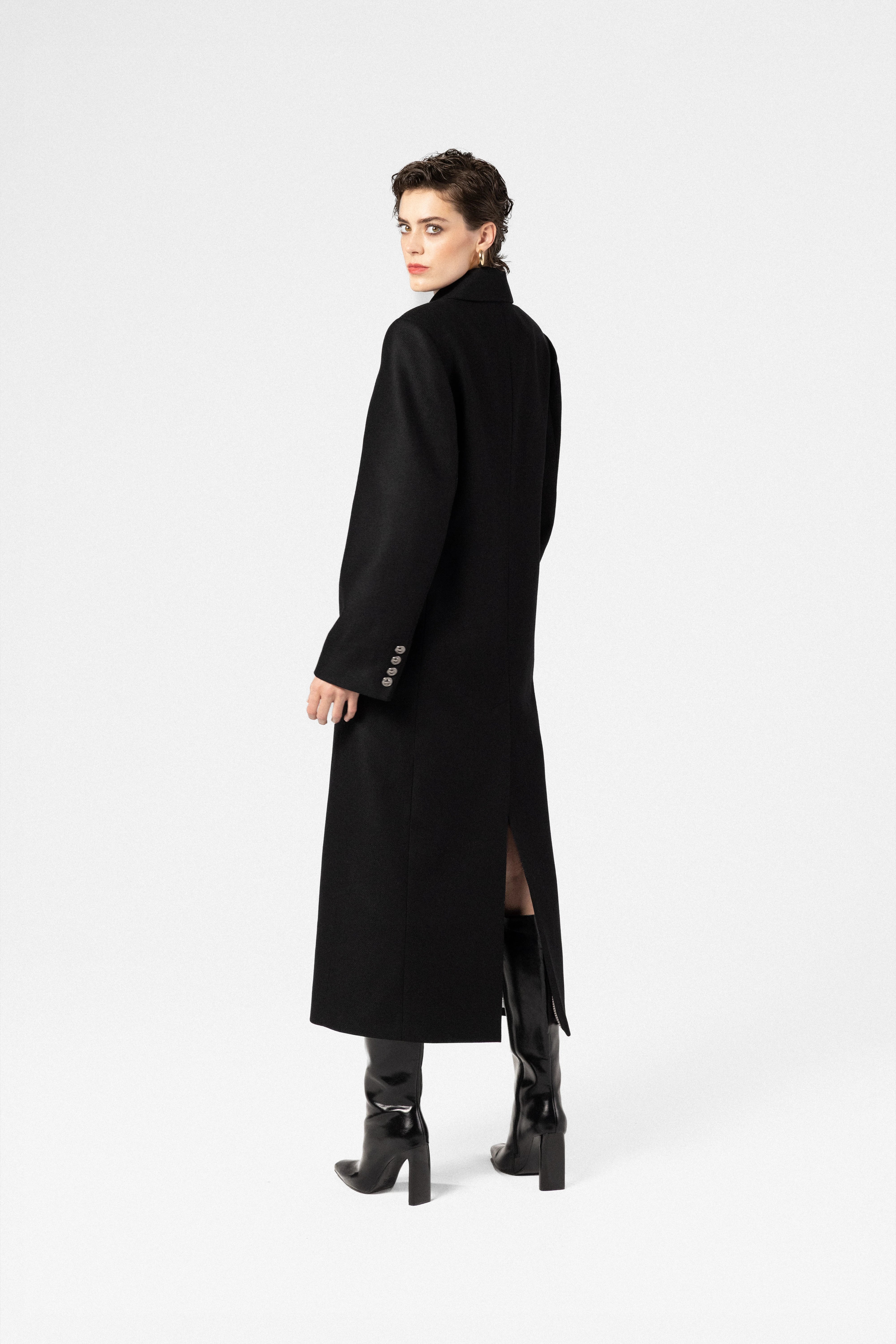 Women's wool and cashmere maxi coat