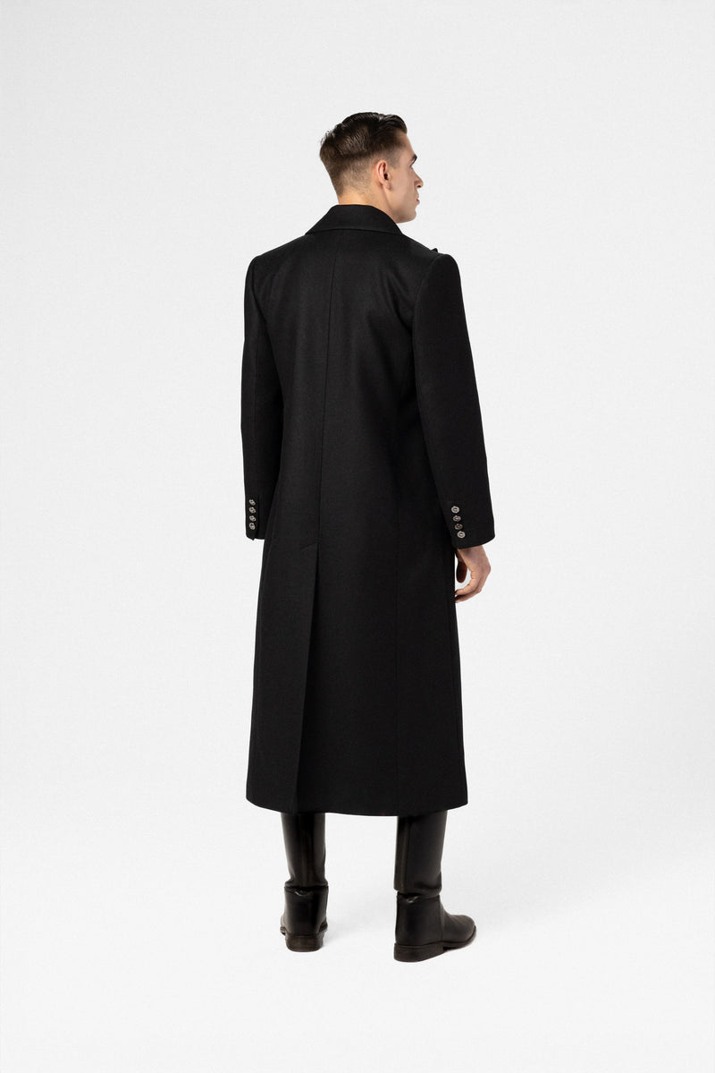 Men's wool and cashmere maxi coat