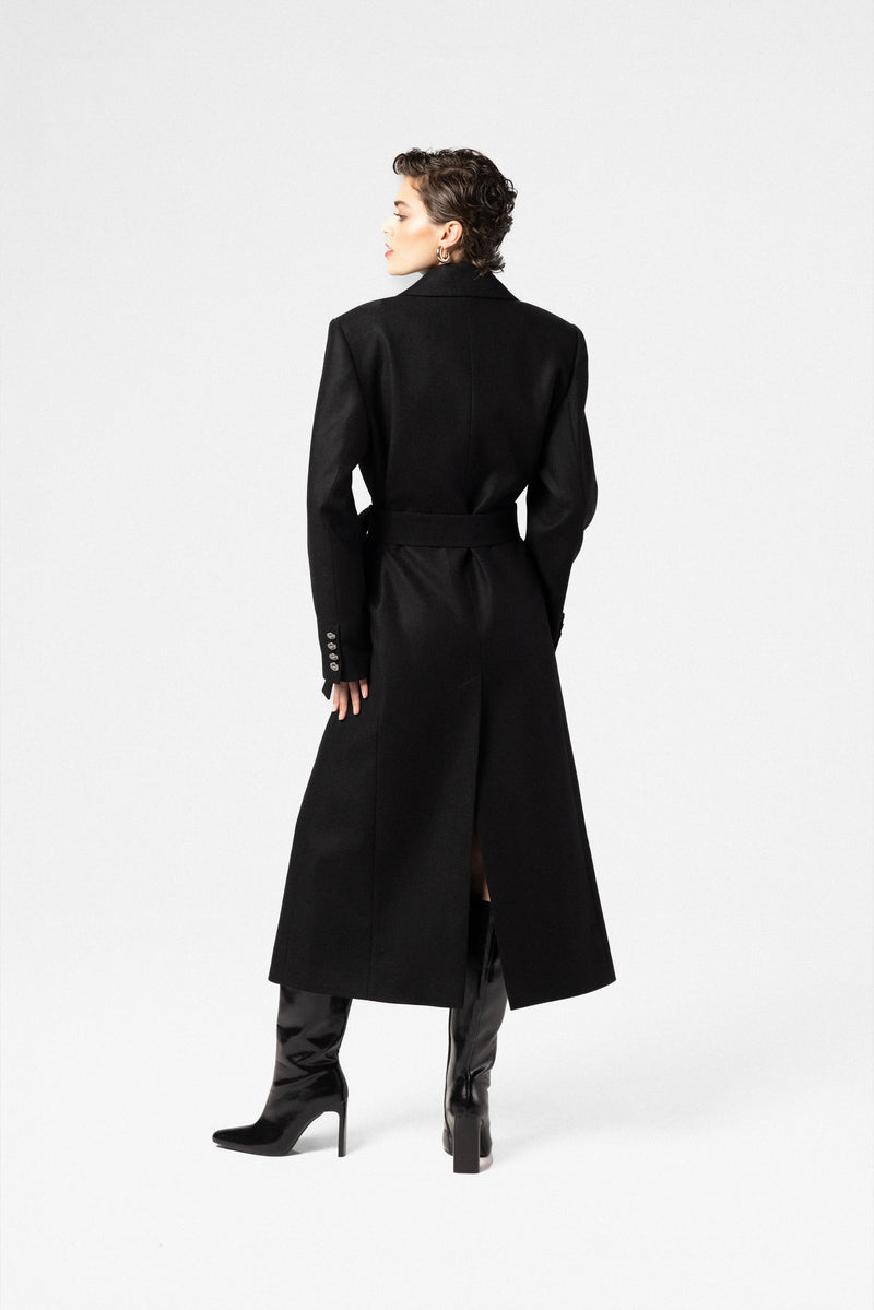 Women's wool and cashmere maxi coat