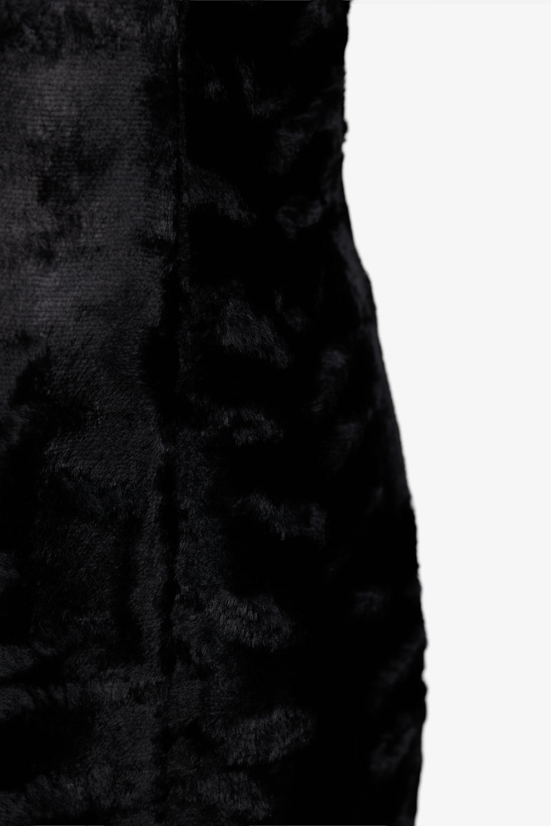 Cocktail dress in faux fur effect fabric