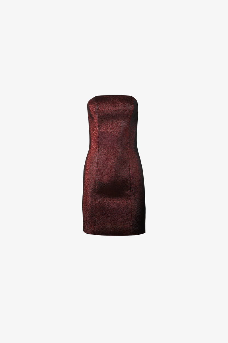 Cocktail dress in two tone fabric