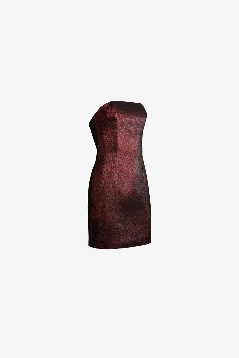 Cocktail dress in two tone fabric