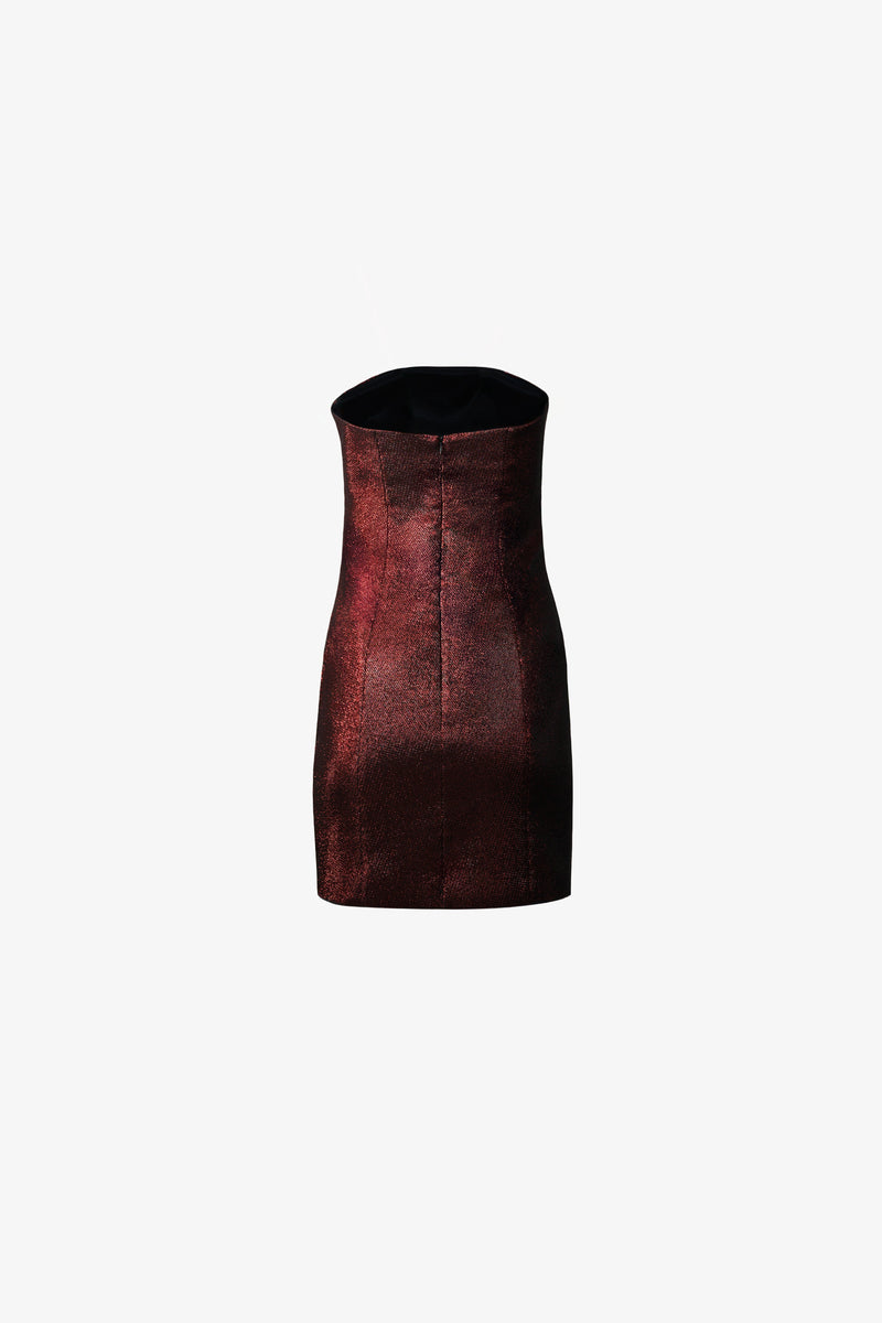Cocktail dress in two tone fabric