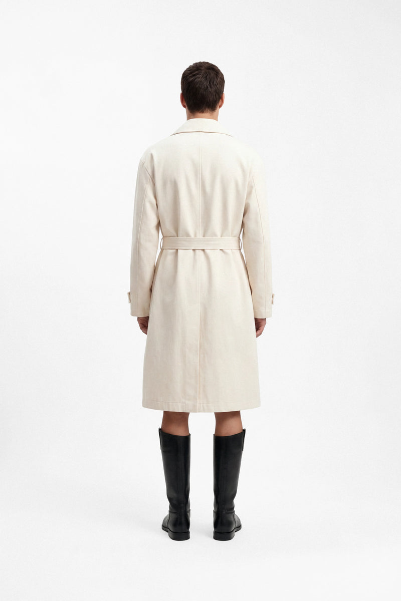 Men’s belted cotton coat