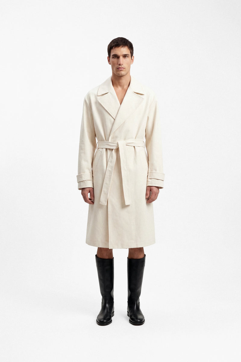 Men’s belted cotton coat
