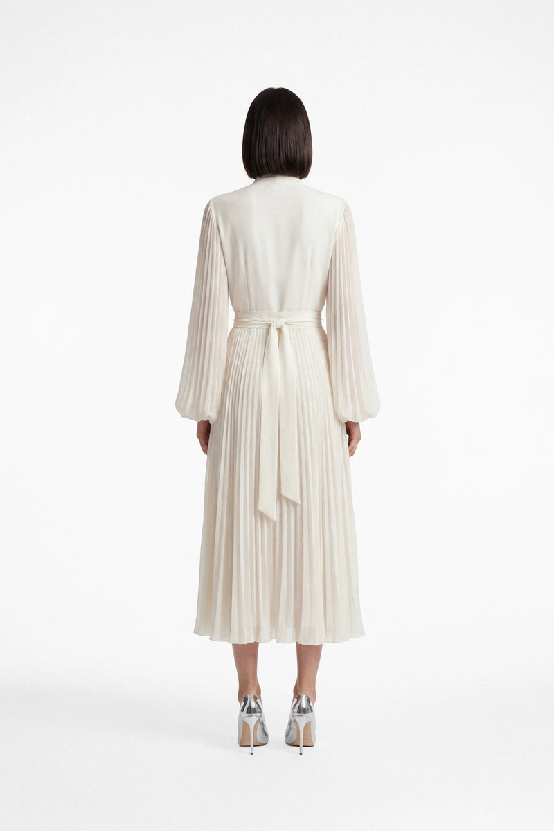 Pleated georgette wrap dress