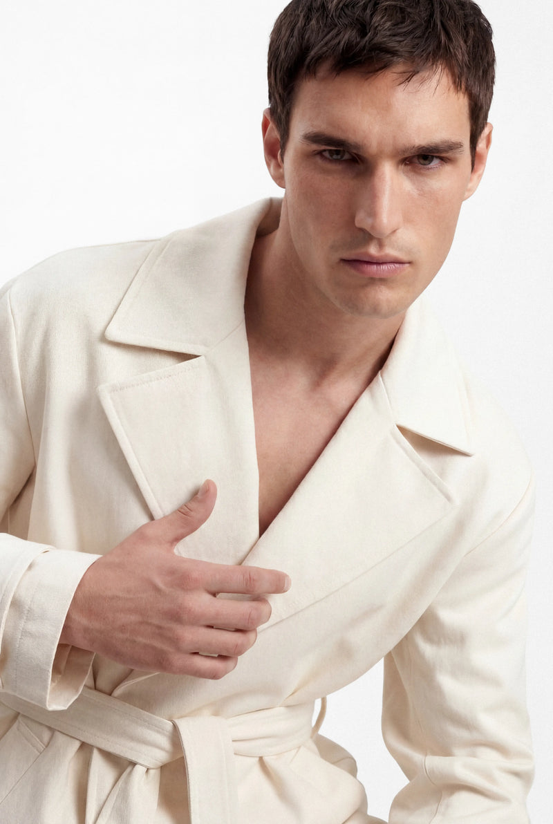 Men’s belted cotton coat