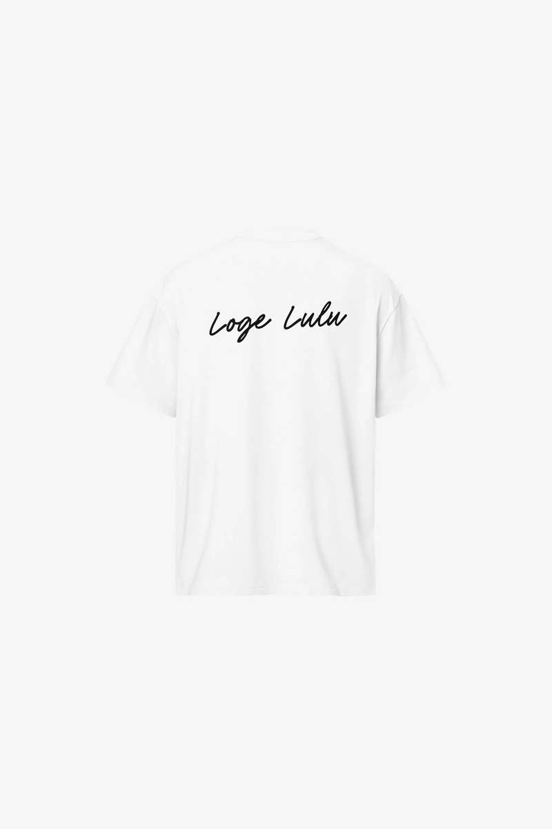 Oversized organic cotton T shirt with high collar