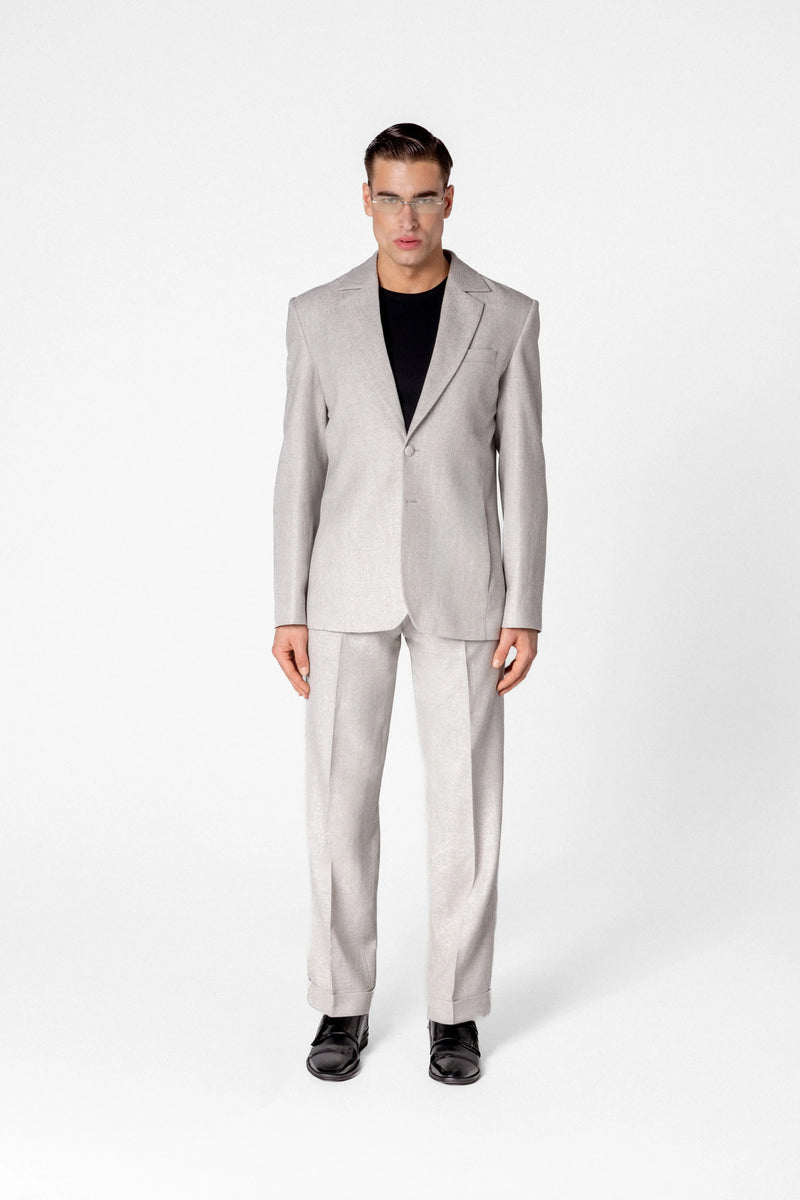 Single breasted men’s blazer in wool, linen and silk