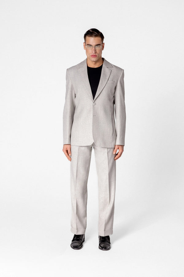 Single breasted men’s blazer in wool, linen and silk