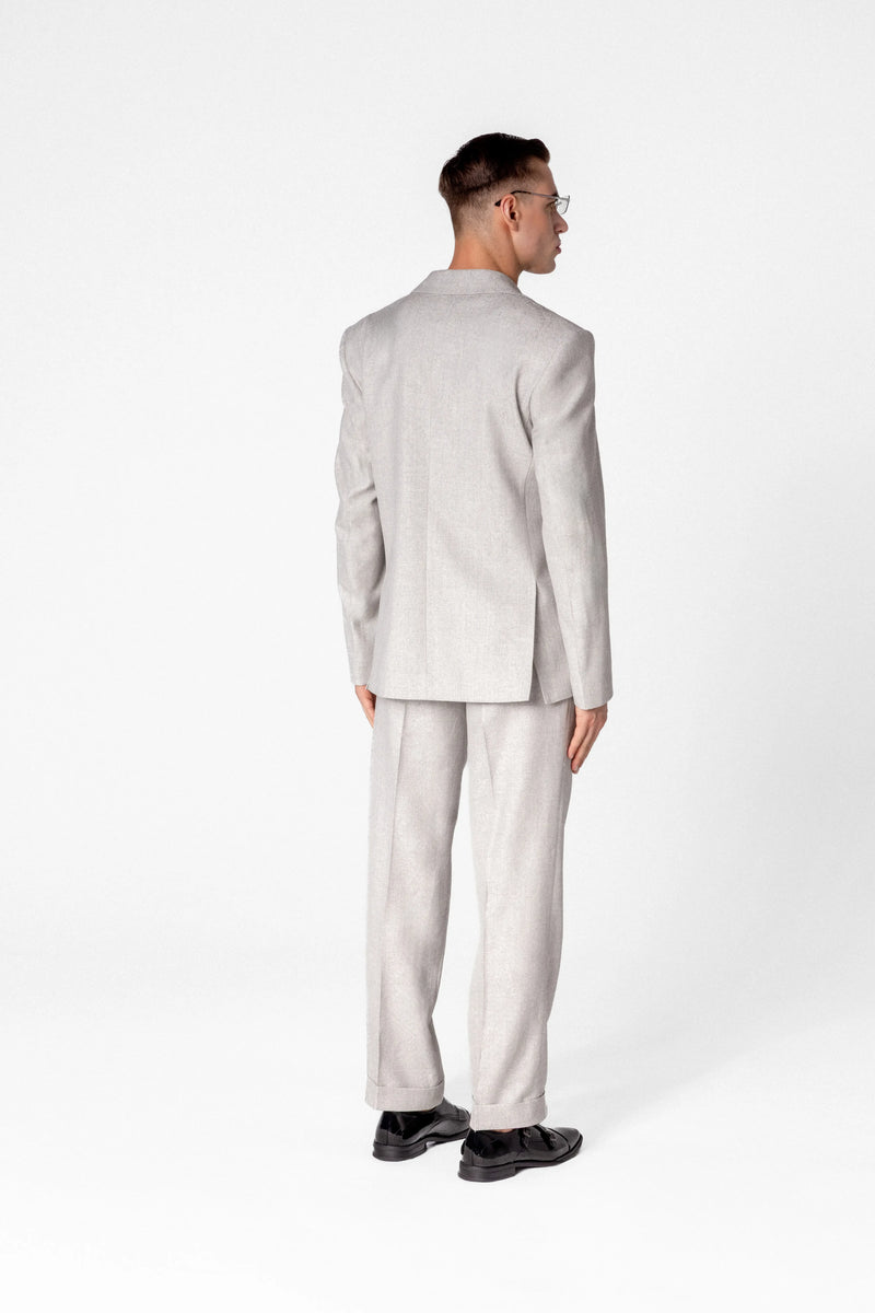 Single breasted men’s blazer in wool, linen and silk