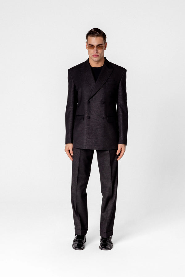 Double breasted men’s jacquard blazer