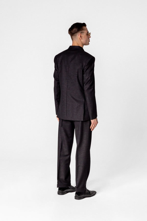 Men’s jacquard wool trousers