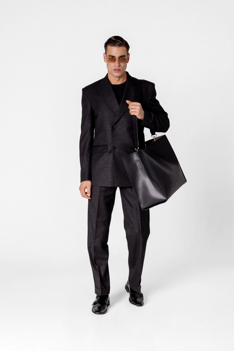 Double breasted men’s jacquard blazer