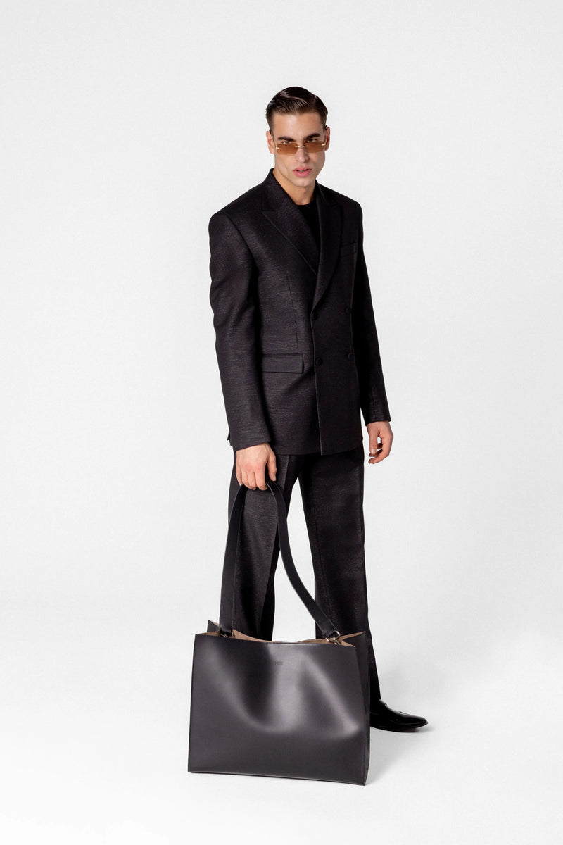 Men’s jacquard wool trousers