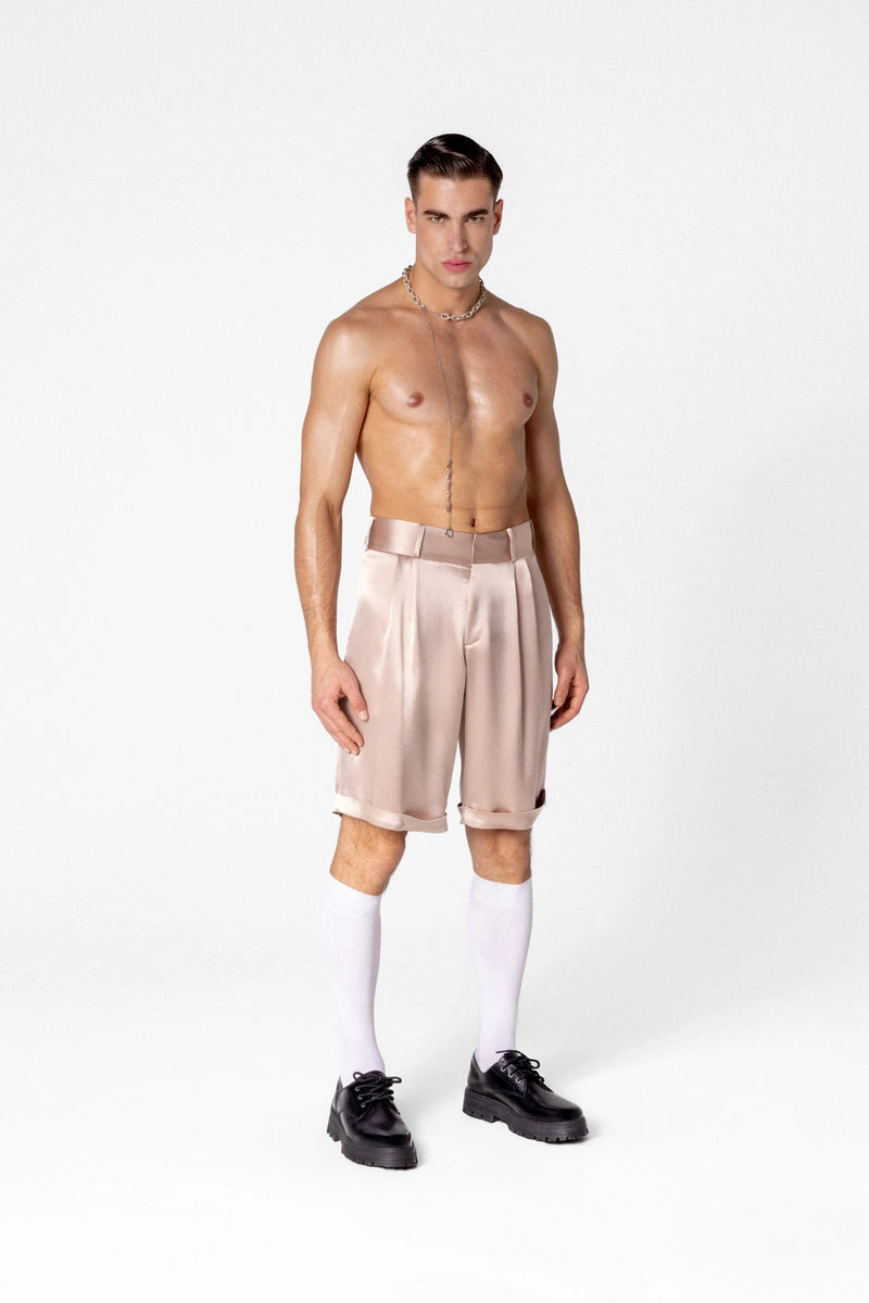 Men’s high waisted satin shorts