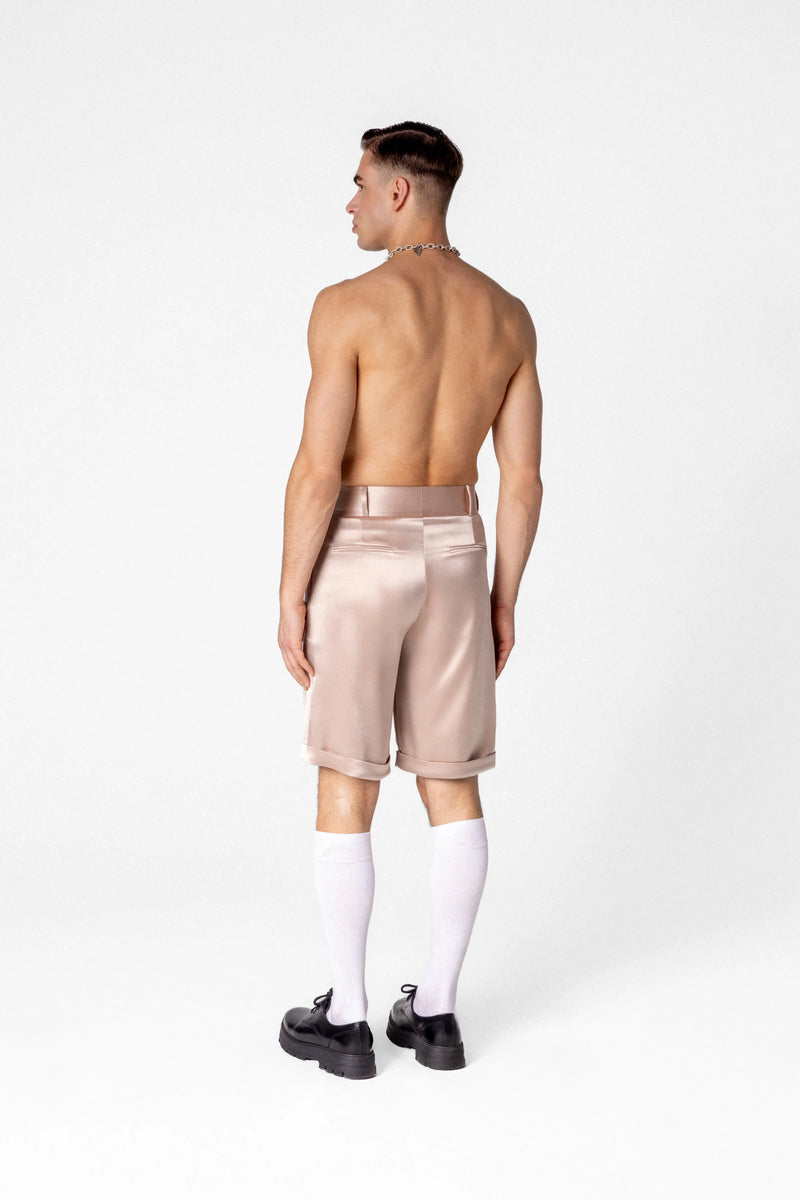 Men’s high waisted satin shorts