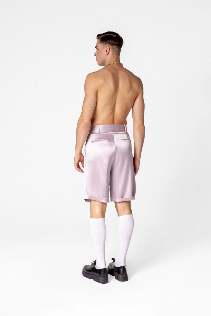 Men’s high waisted satin shorts