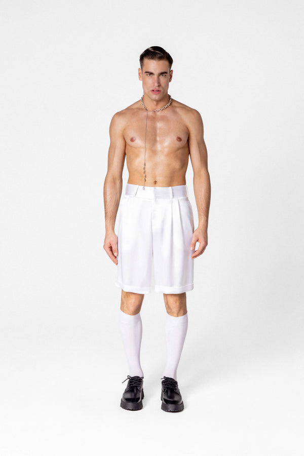 Men’s high waisted satin shorts