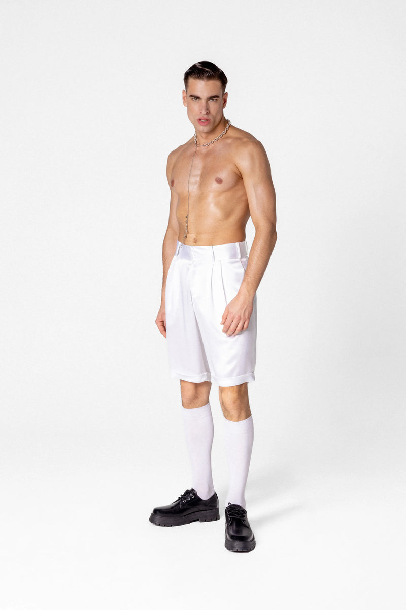 Men’s high waisted satin shorts