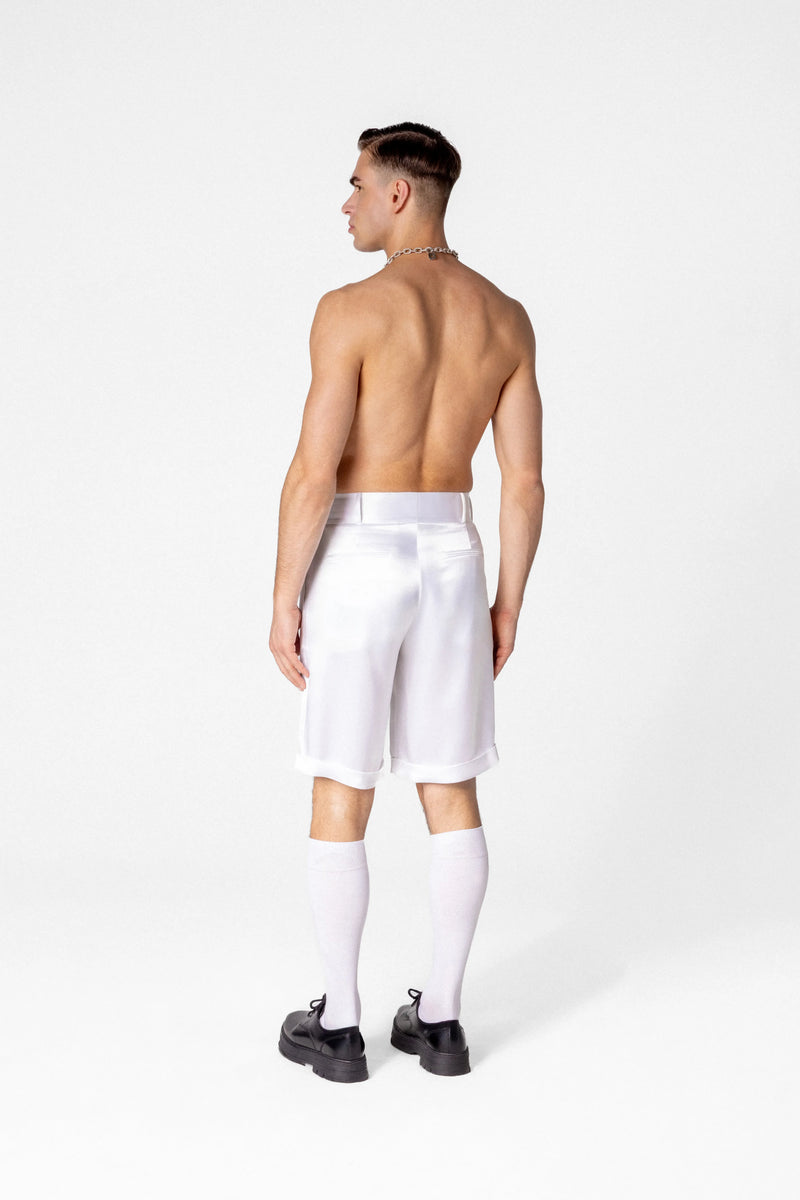 Men’s high waisted satin shorts