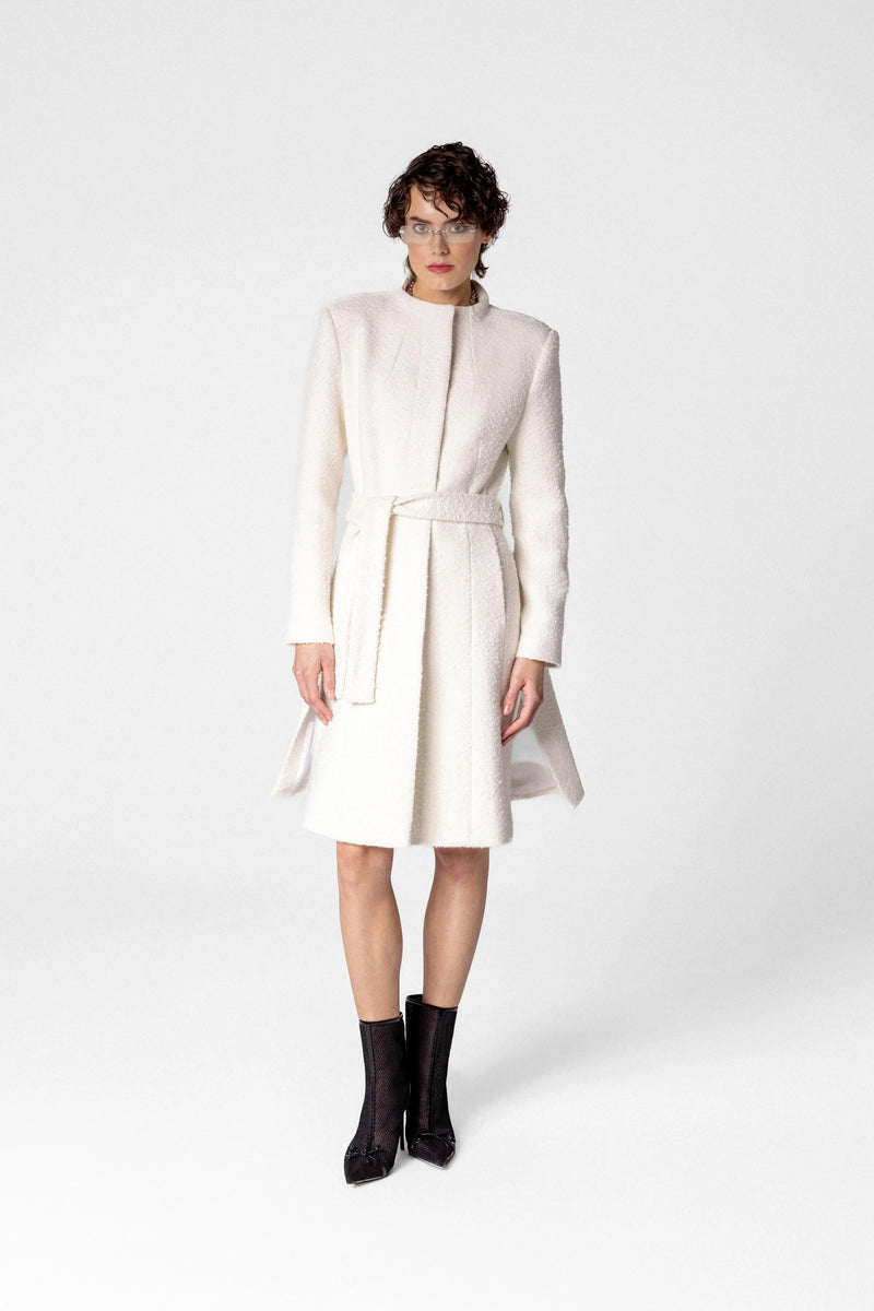 Women's bouclé midi coat