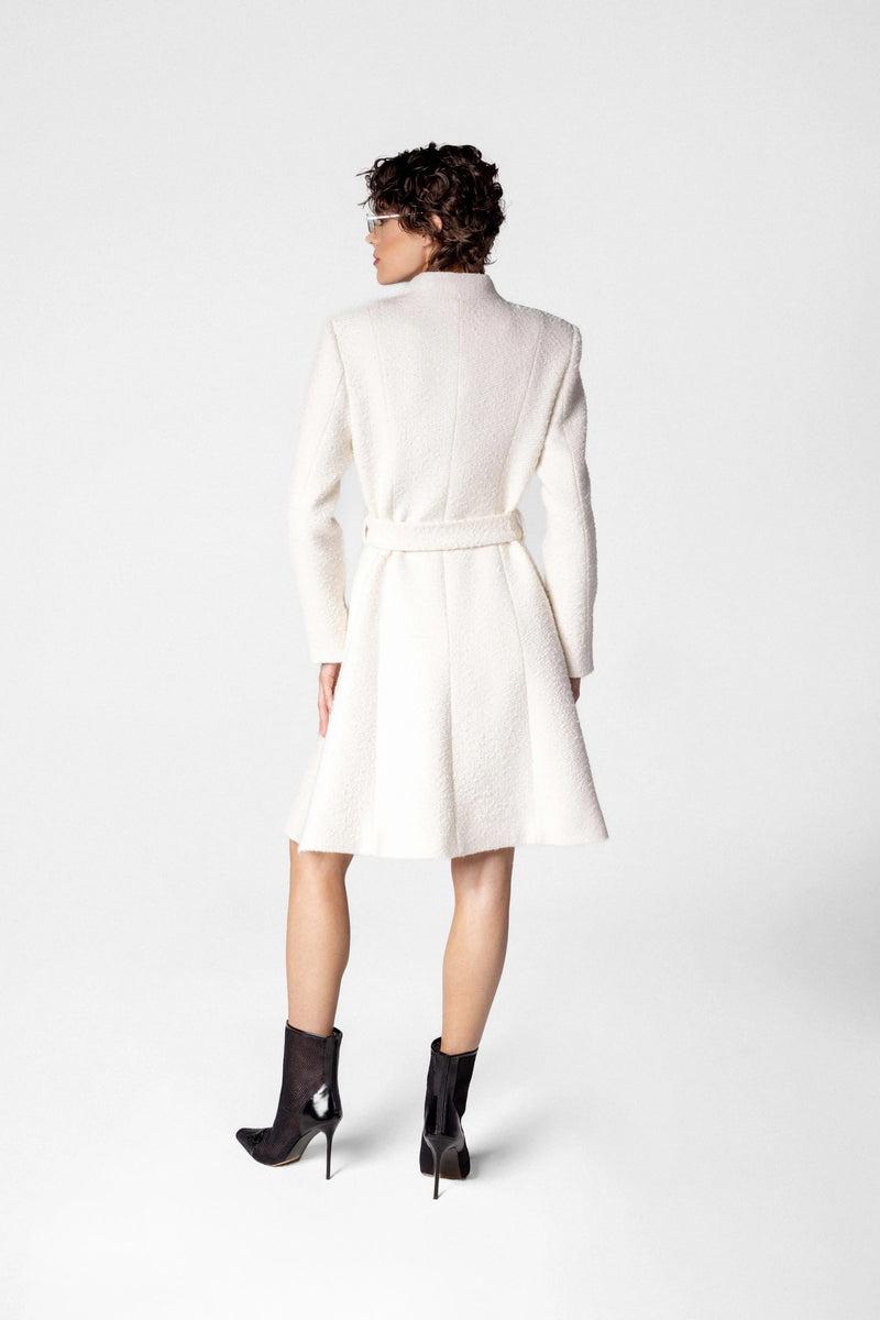 Women's bouclé midi coat