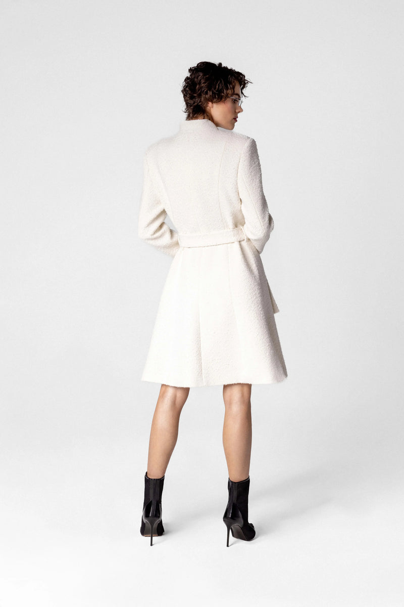 Women's bouclé midi coat