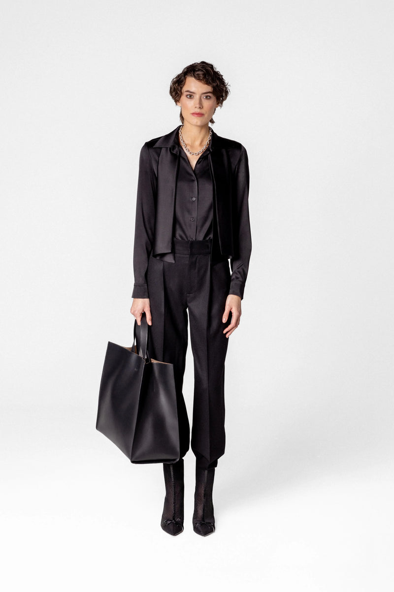 Women's silk shirt with scarf