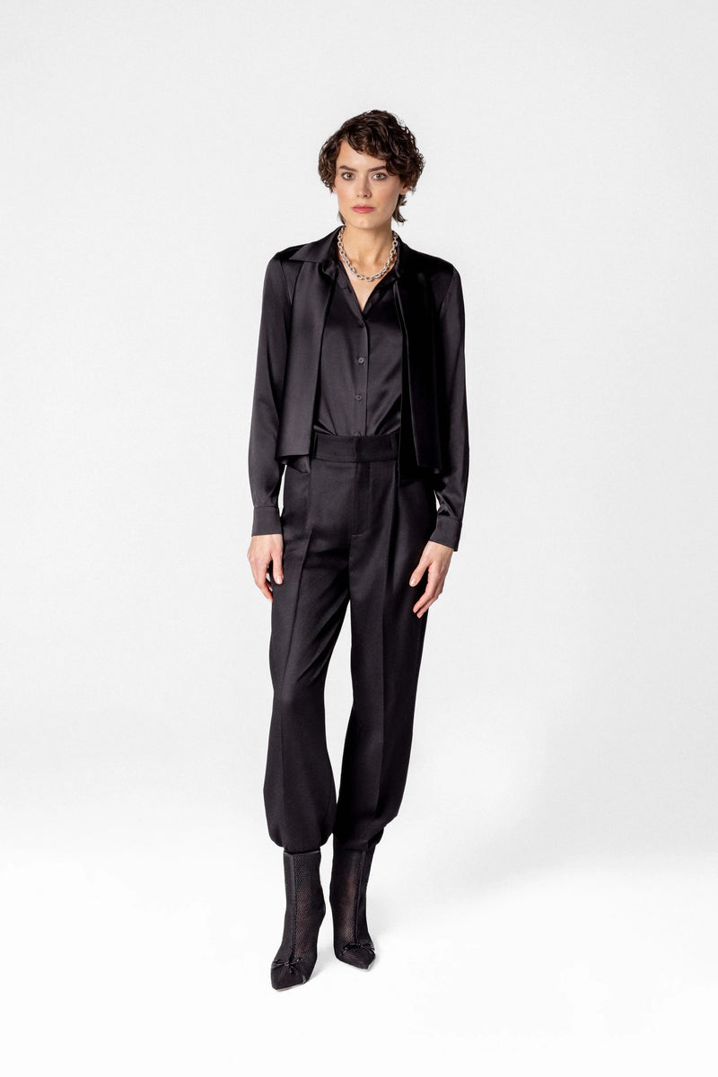 Women's high waisted wool trousers