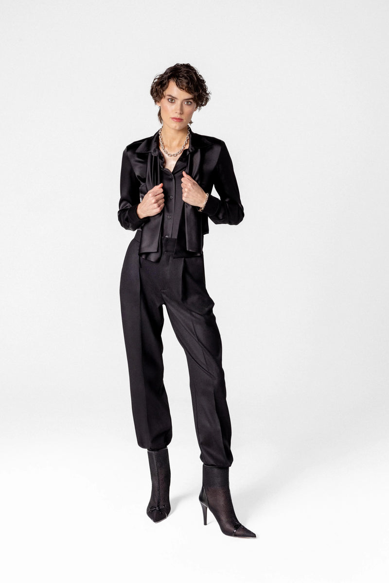 Women's silk shirt with scarf