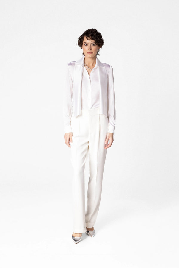 Women's silk shirt with scarf